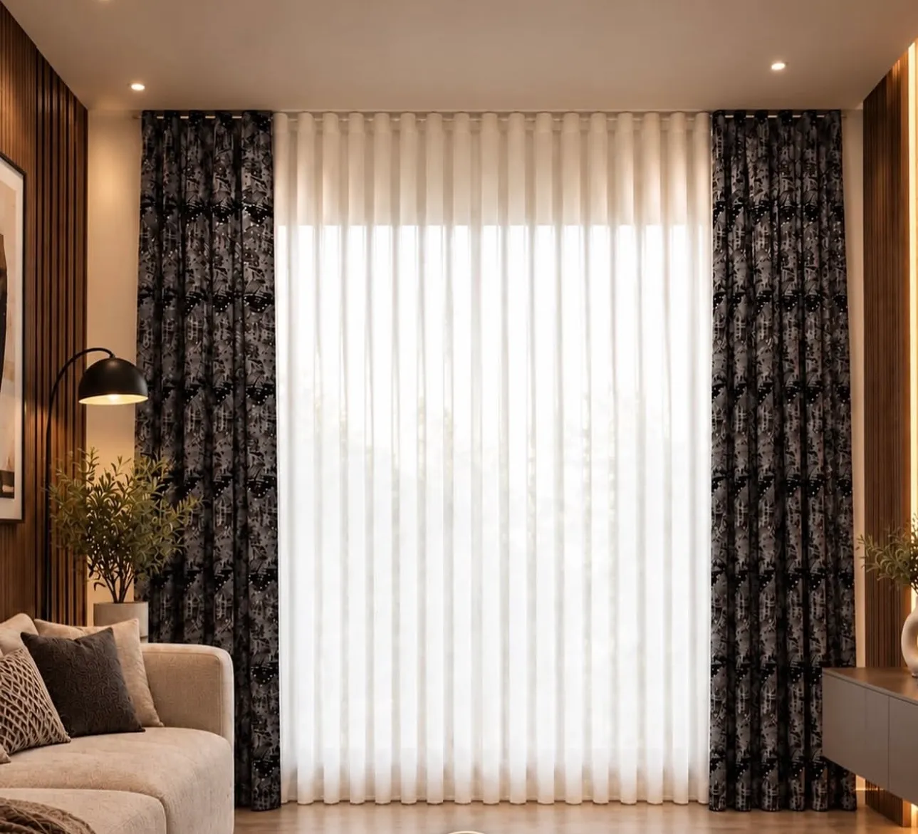 Meeting room with light-grey sunscreen roller blinds